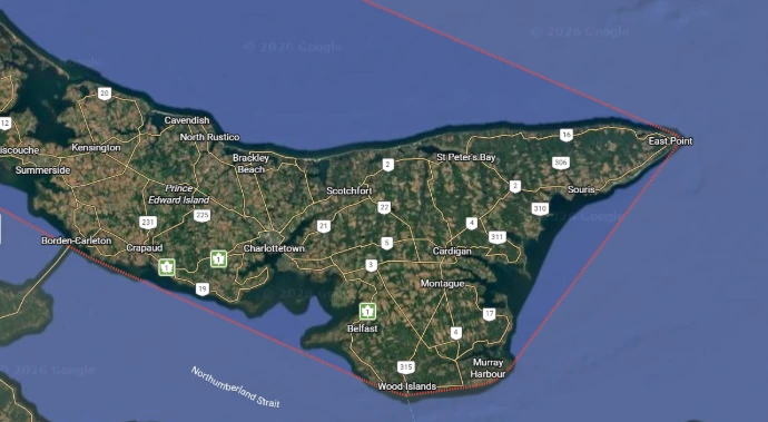 Map of PEI